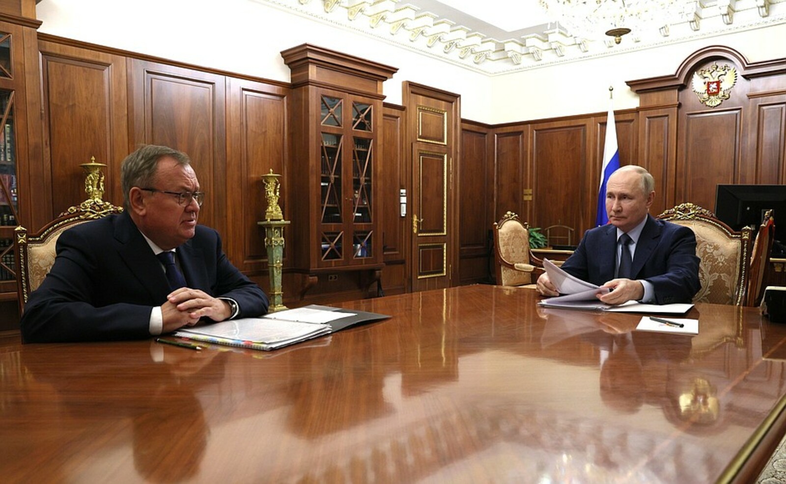 Встреча Президента РФ Владимира Путина  с главой ВТБ Андреем Костиным