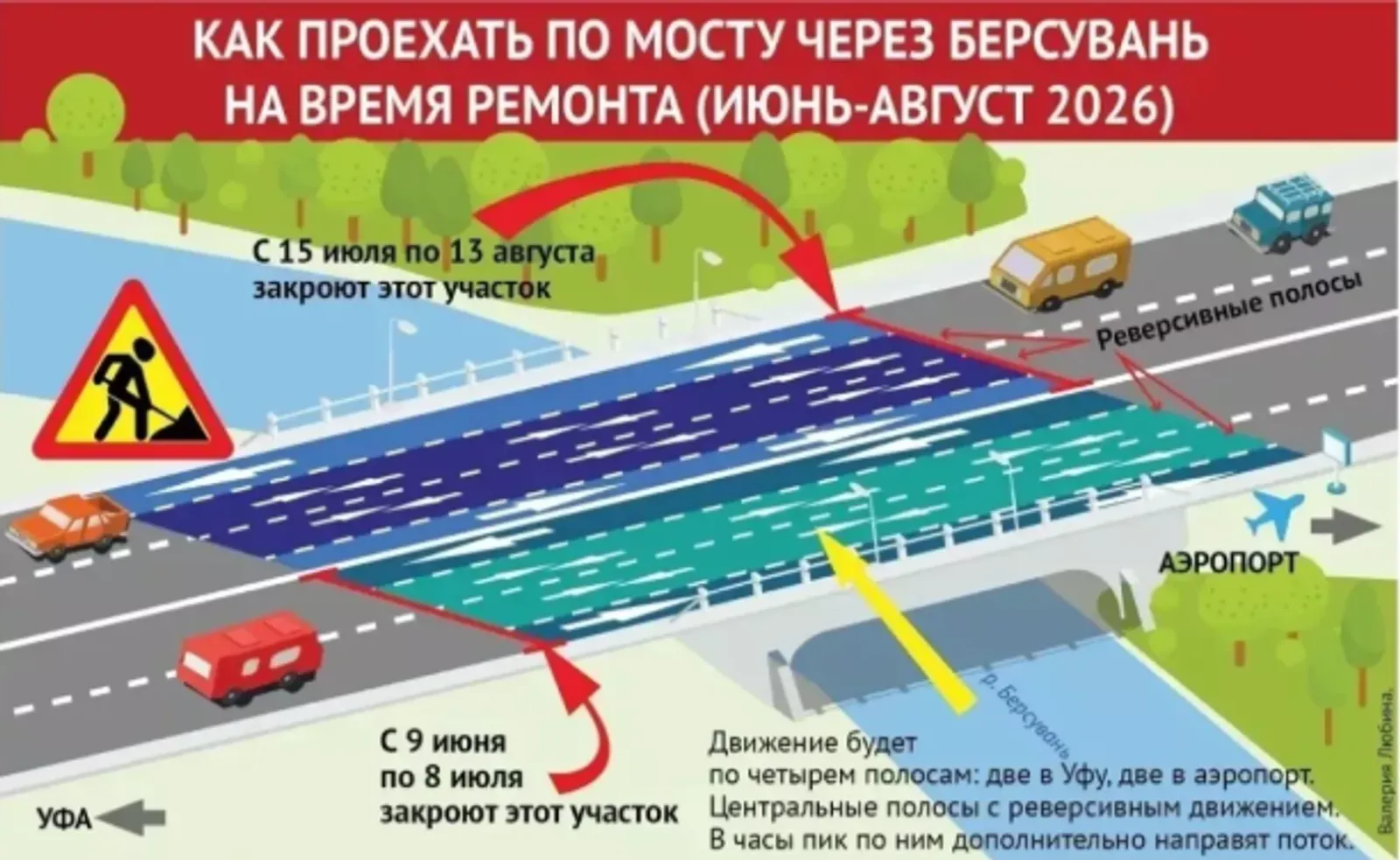 В Башкирии  на месяц закрыли половину моста через реку Берсувань