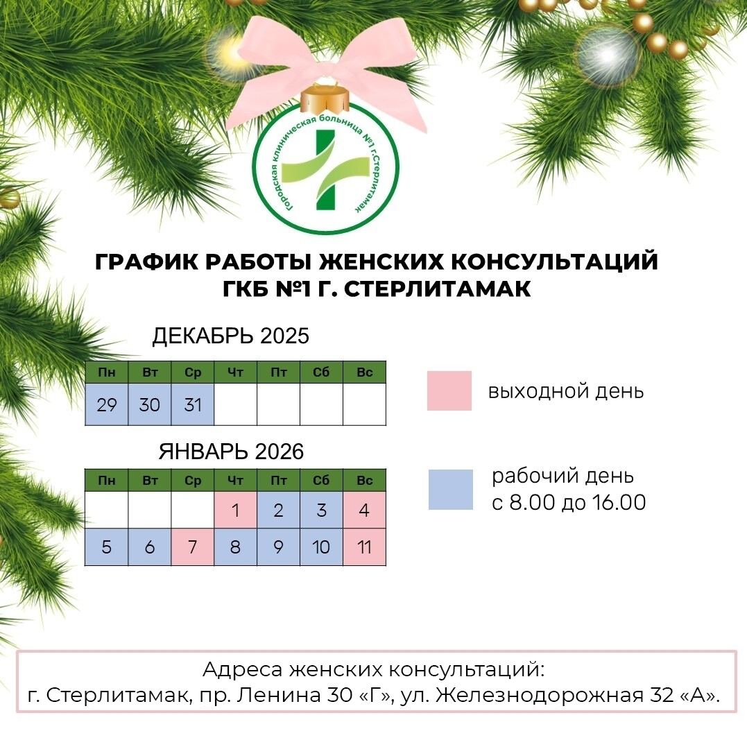 Стал известен график работ больниц в новогодние праздники