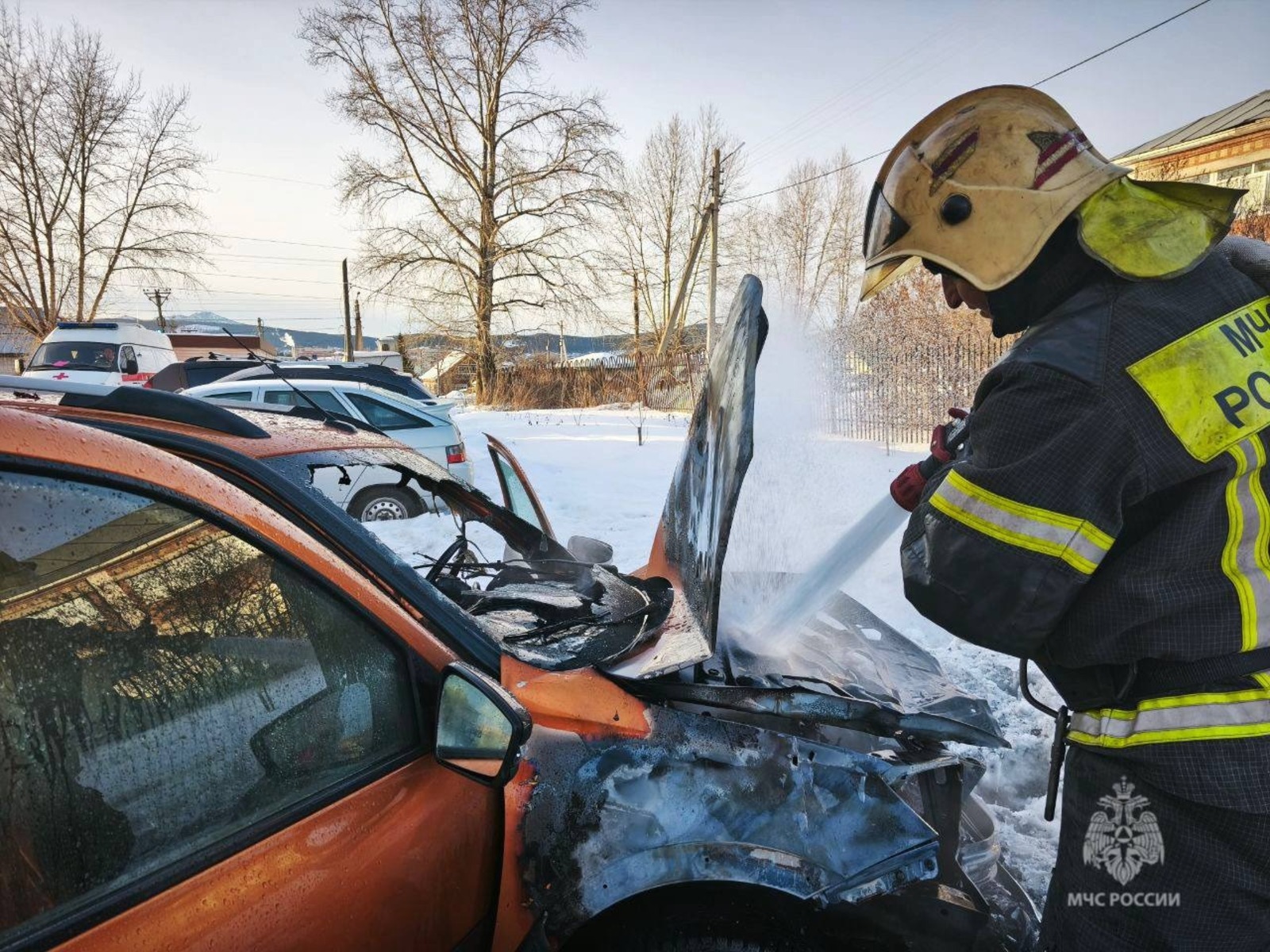 В Башкирии очевидец спас водителя горящего автомобиля