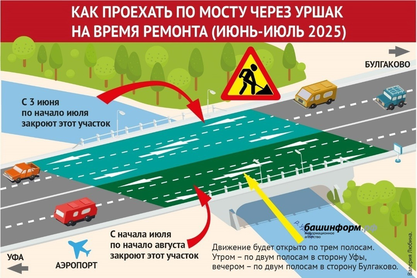 Дорожники начали подготовку к ремонту моста через Уршак под Уфой