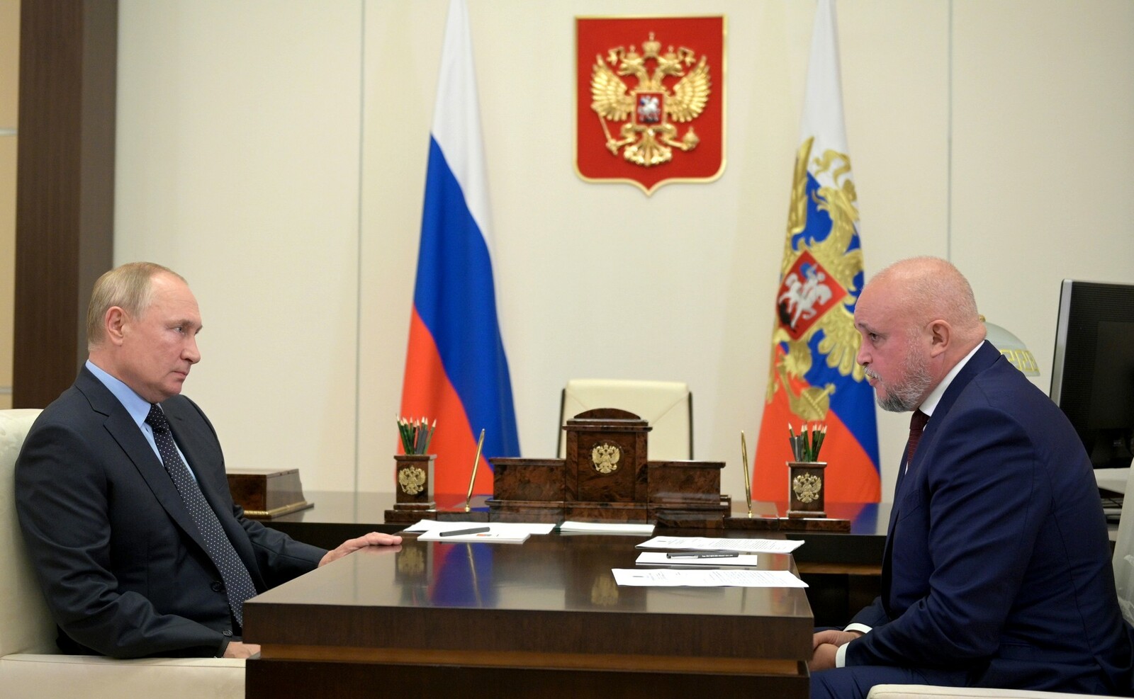 Встреча Владимира Путина с губернатором Кемеровской области Сергеем Цивилёвым