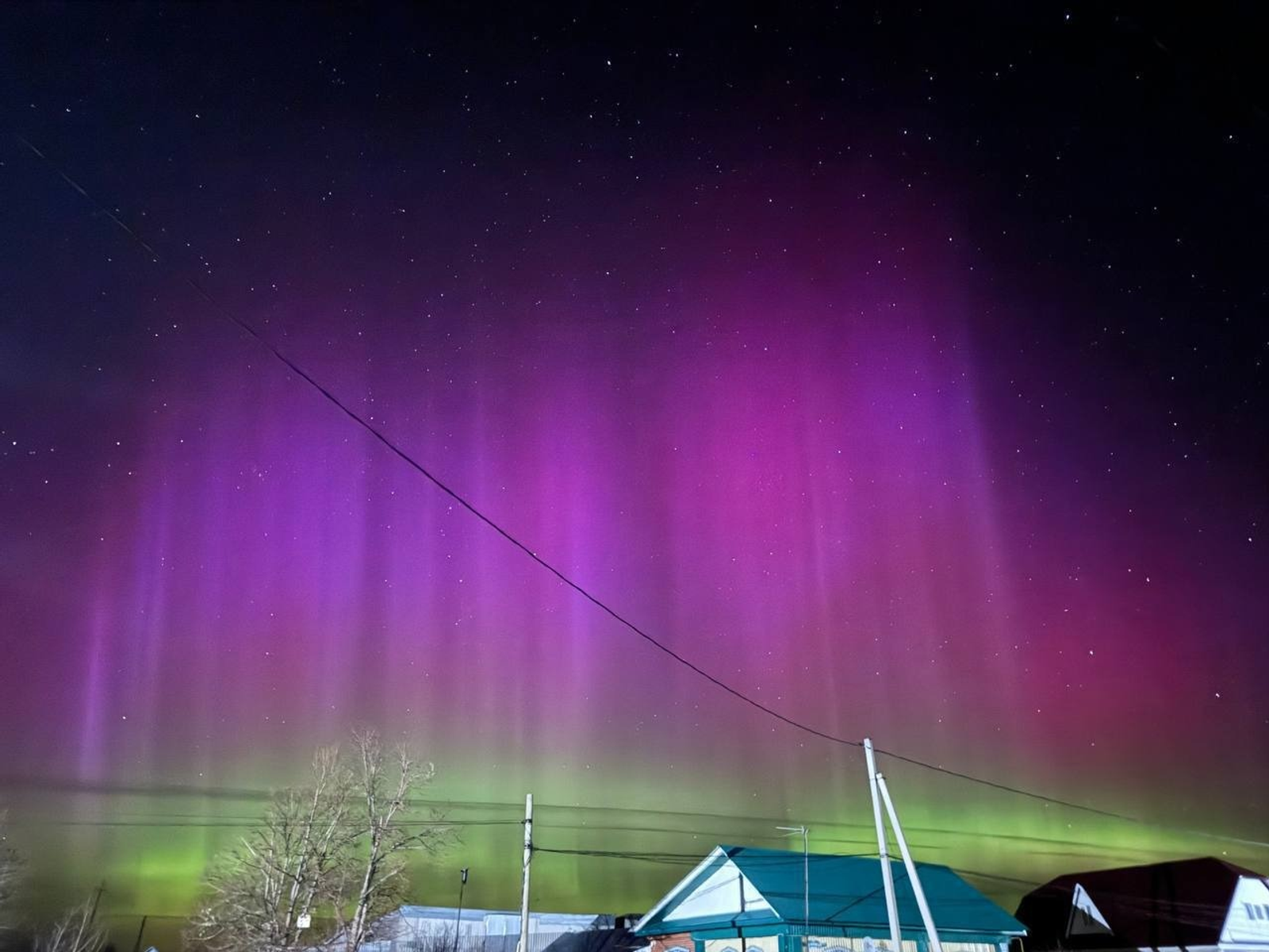 Жители Стерлитамака  стали свидетелями северного сияния