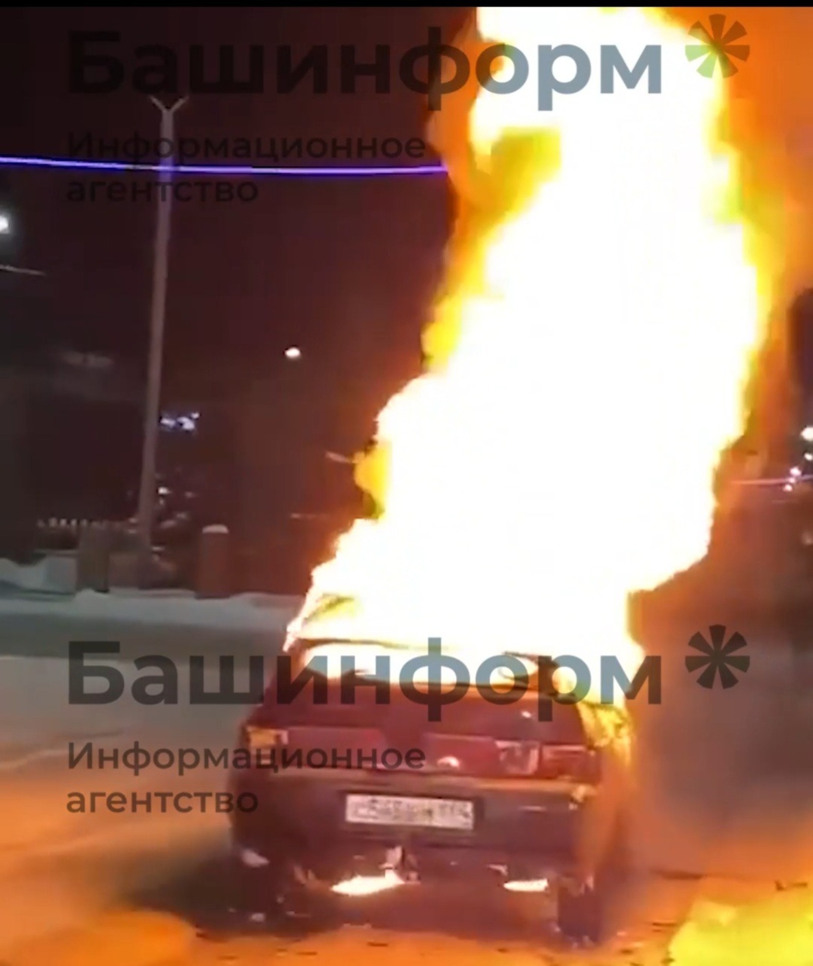 В Башкирии водитель  сжег собственную машину