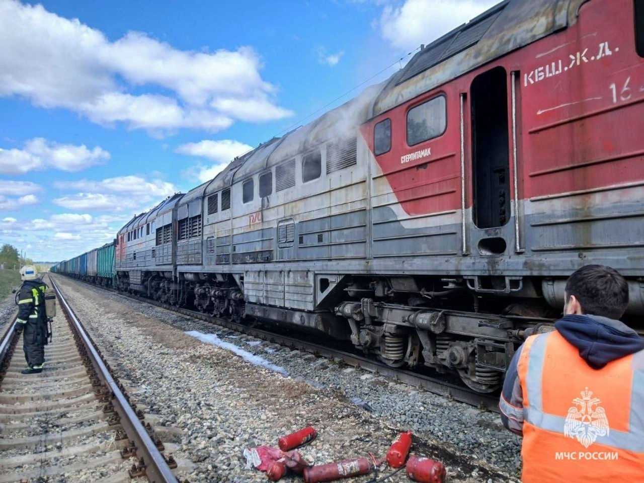 Загорелся тепловоз, который ехал  по маршруту Стерлитамак — Оренбург