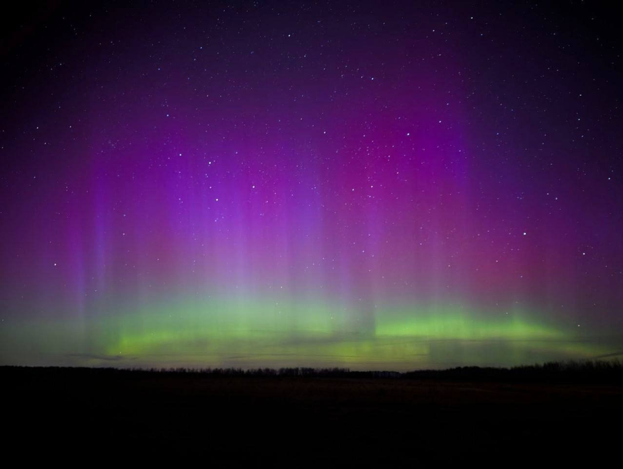 Жители Стерлитамака  стали свидетелями северного сияния