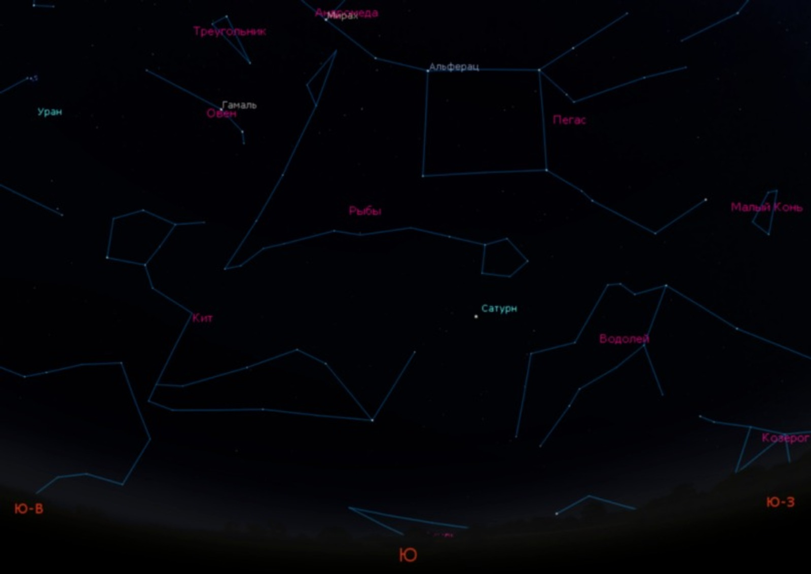 В небе над Башкирией 26 декабря будет виден Сатурн
